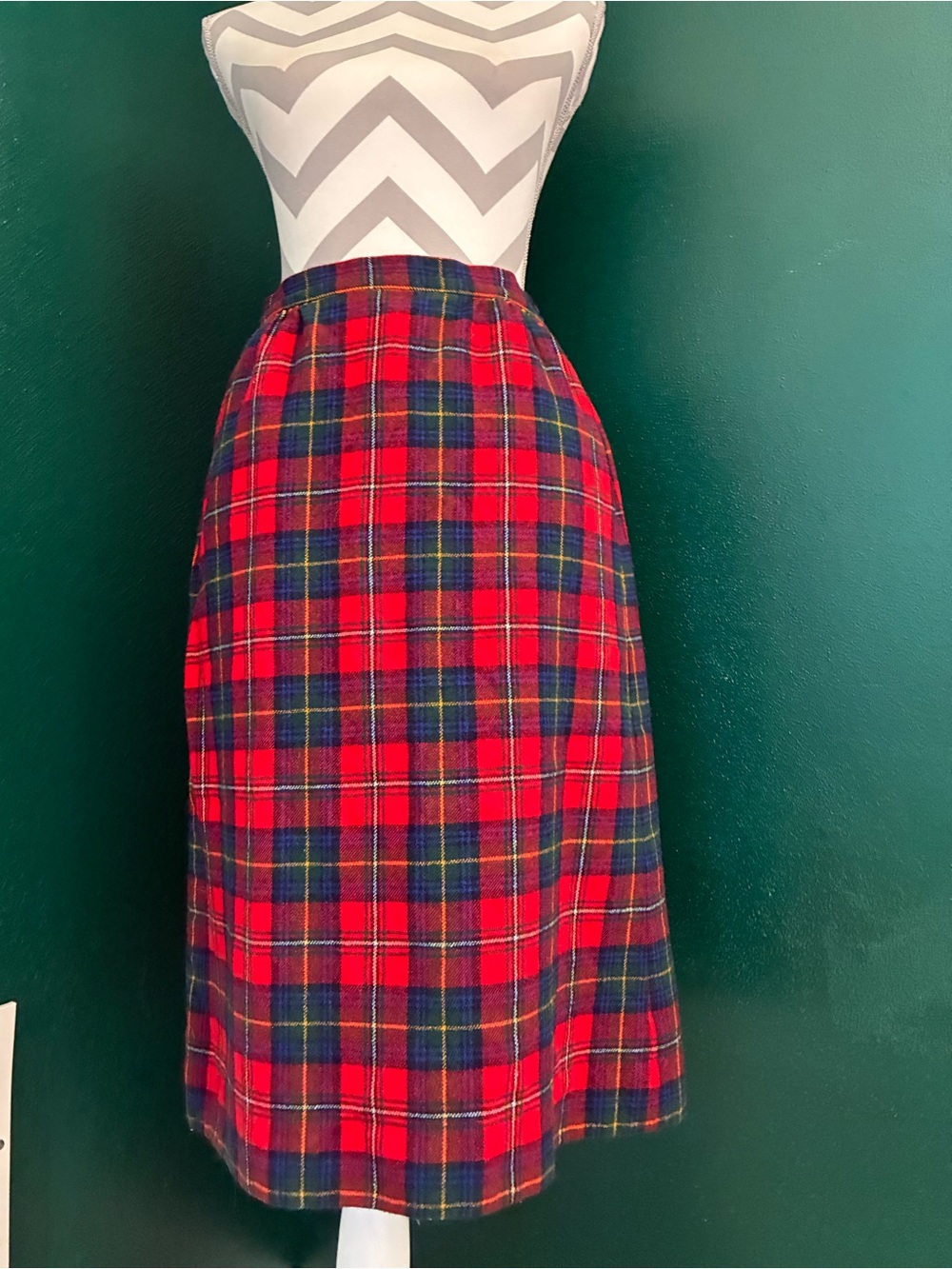 Pendleton Classic Red Tartan Midi Skirt